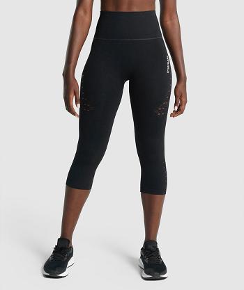 Leggins Gymshark Energy Seamless Cropped Mujer Negras | CO 2898EBC